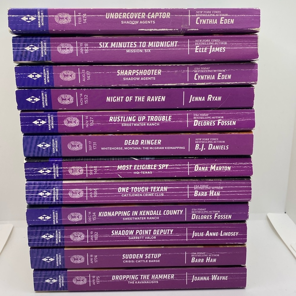 Bundle of 12 Harlequin Intrigue Suspense Romance Softcover Novels